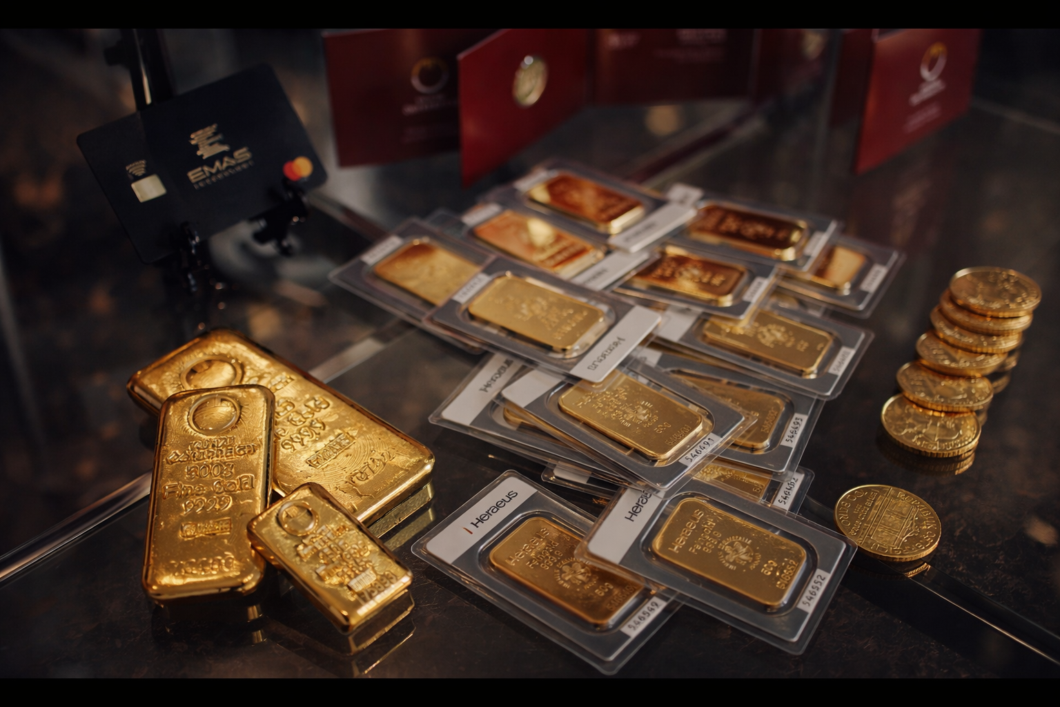 Gold Bars with EMAS Card
